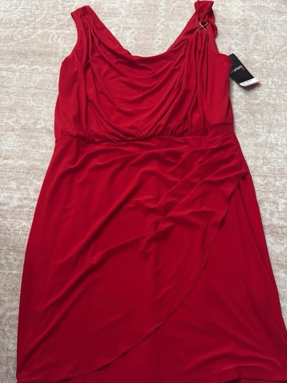 Scarlett One-Shoulder Red Draped Cocktail Dress